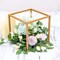 2 pcs 8" tall Matte Gold Geometric Cube Metal Stands Wedding Party Vase Holders